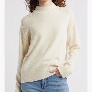 Treasure &Bond mock neck ribbed detail sweater